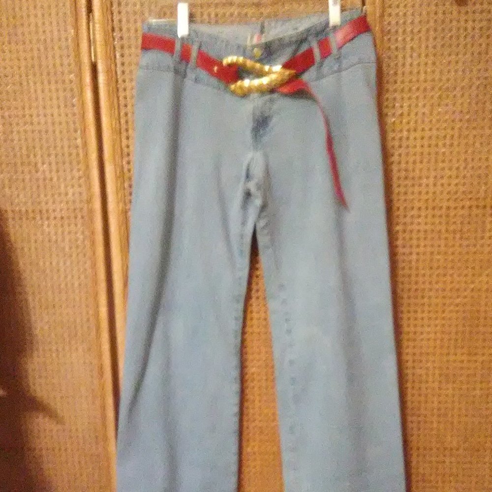 Eimelli Denim Jeans With Red Belt